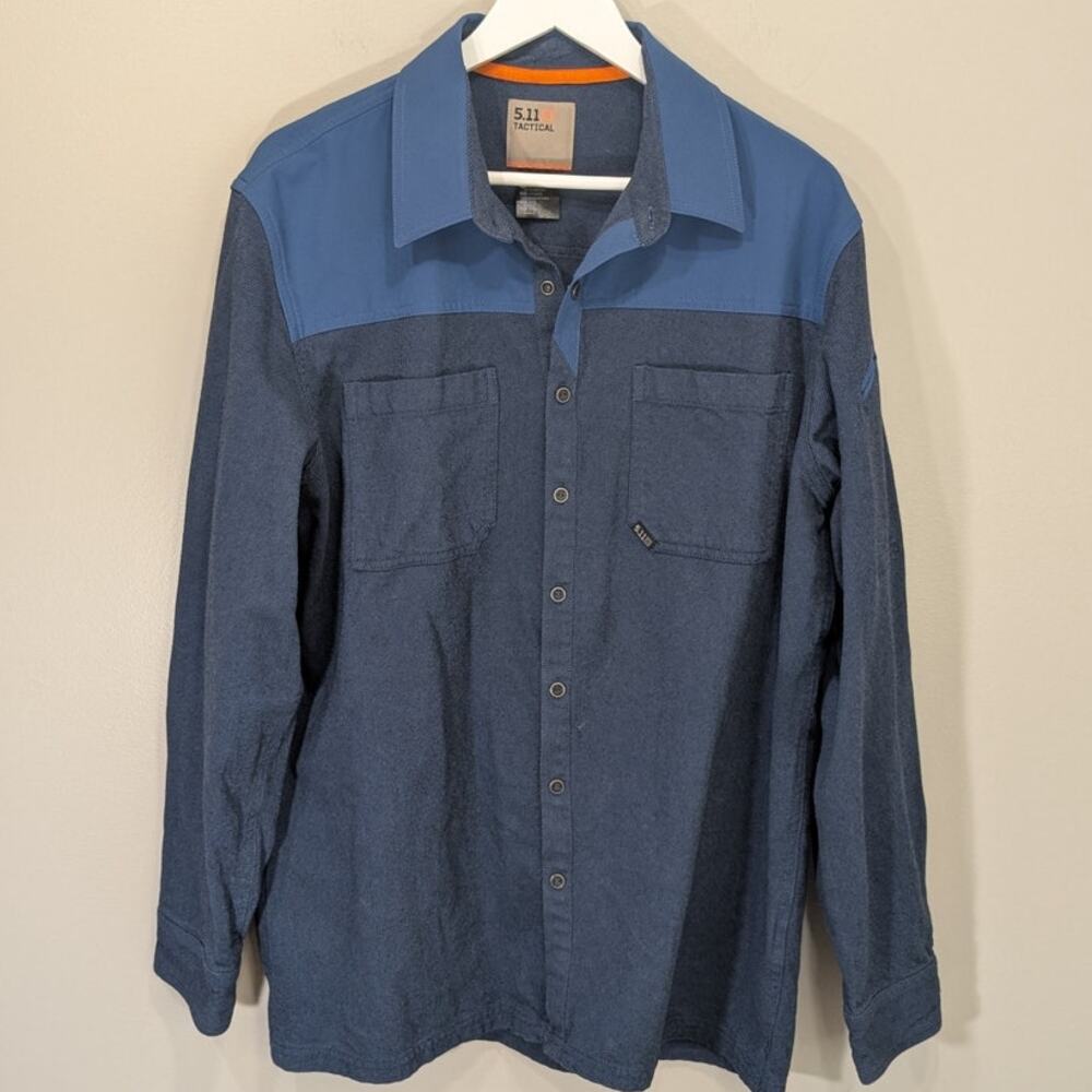 5.11 Tactical Ascension Long Sleeve Shirt Ensign Blue Heather Mens Size L